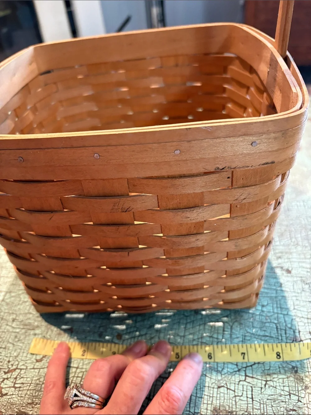 Bradford Basket Co Handwoven 1998 Single Handle Basket USA
